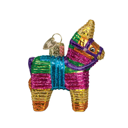 Mexican Piñata Blown Glass Tree Ornament by Old World Christmas Feliz Navidad!