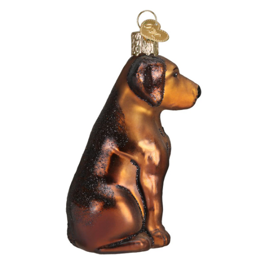 Chocolate Labrador Retriever Blown Glass Tree Ornament by Old World Christmas™