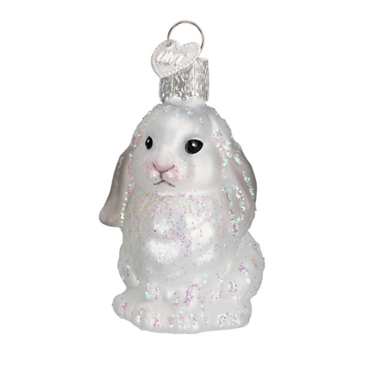 White Baby Bunny Old World Christmas Ornament
