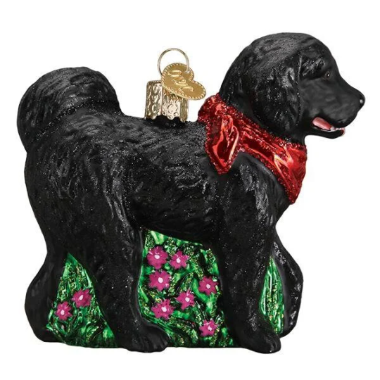 Black Doodle Dog Old World Christmas Ornament