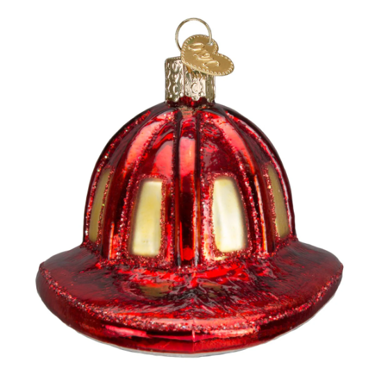 Fireman's Helmet Old World Christmas Ornament