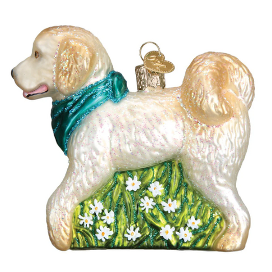 Doodle Dog Puppy - Blown Glass Tree Ornament by Old World Christmas