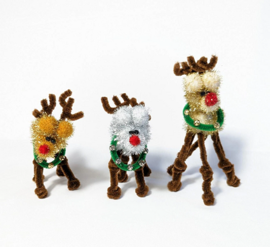 Pipe Cleaner Reindeer Christmas Ornaments