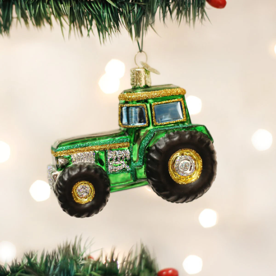 Green Tractor Old World Christmas Ornament