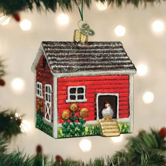 Chicken Coop Old World Christmas Ornament