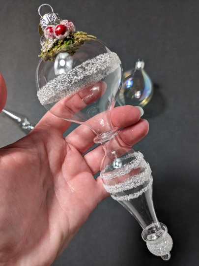 Vintage Silvestri Iridescent Glass Christmas Ornaments