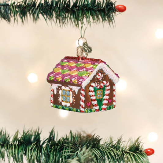Old World Christmas Gingerbread house glass Ornament