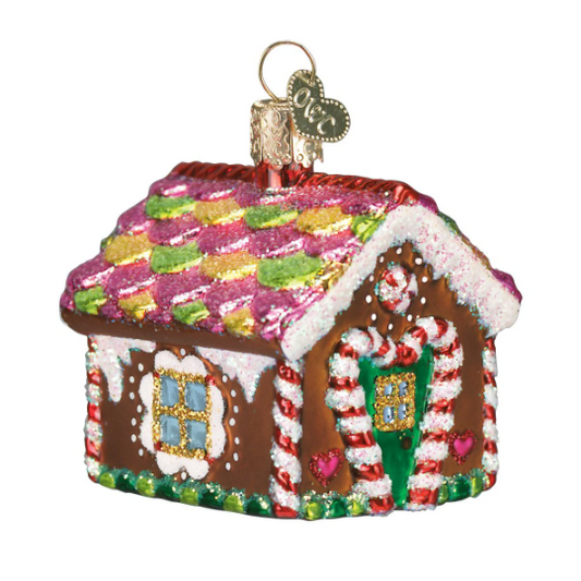 Old World Christmas Gingerbread house glass Ornament
