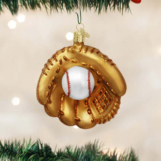 Baseball Mitt Old World Christmas Ornament