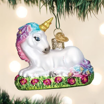 Baby Unicorn Blown Glass Tree Ornament by Old World Christmas