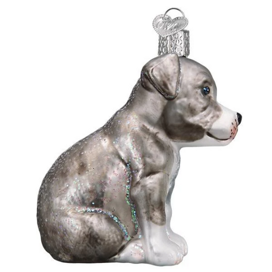 Pitbull puppy Old World Christmas Ornament Pit bull puppy
