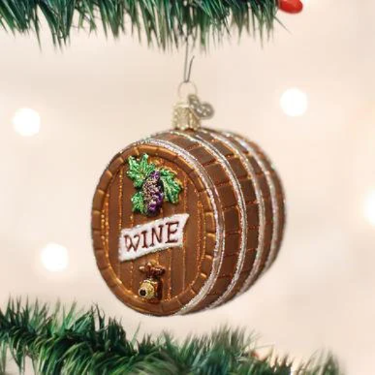 Wine Barrel Old World Christmas Ornament