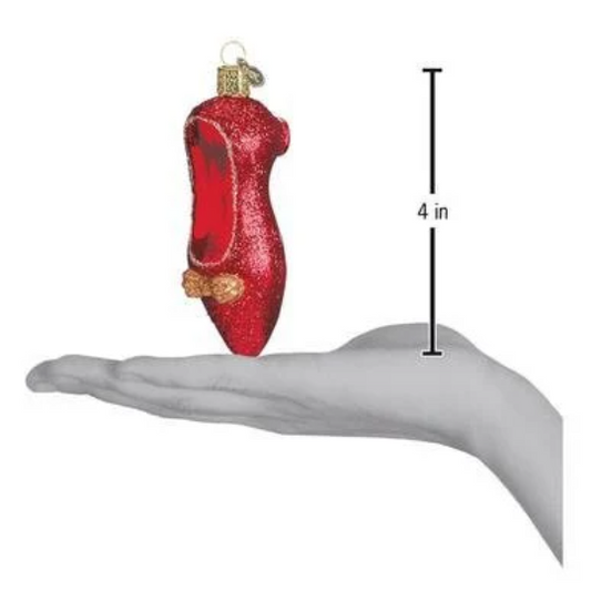 Red Slipper Old World Christmas Ornament