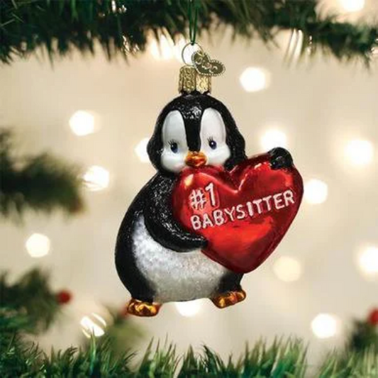 Best Babysitter Penguin Old World Christmas Ornament