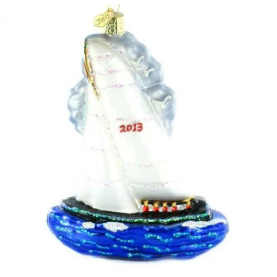 2013 Race Sailboat Old World Christmas Ornament