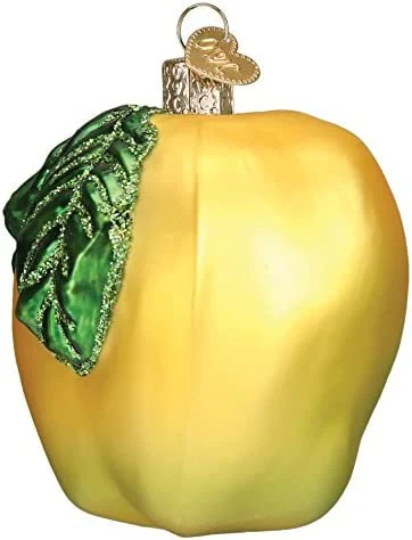 Yellow Apple Old World Christmas Ornament