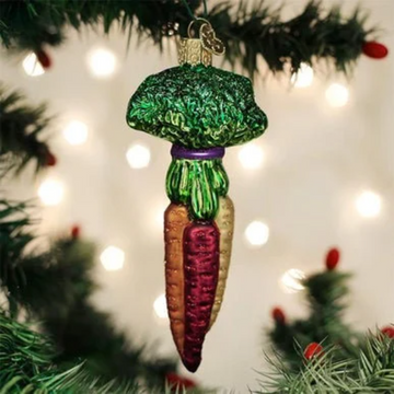 Rainbow Carrots Blown Glass Tree Ornaments by Old World Christmas