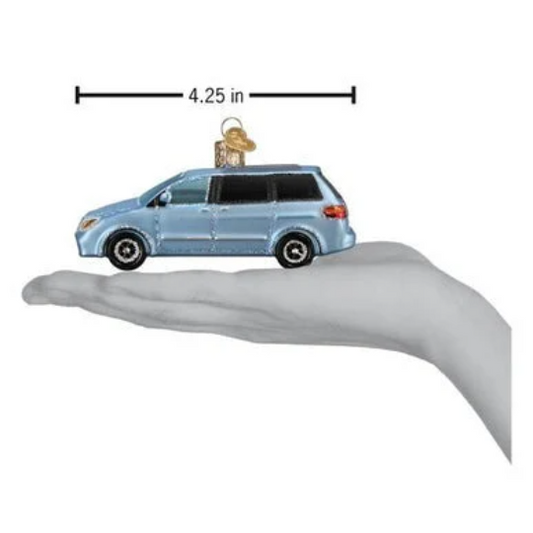 Soccer Mom Minivan SUV Blown Glass Tree Ornament by Old World Christmas - RETIRED