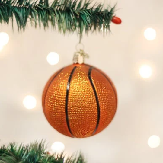 Basketball Old World Christmas Glass Ornament