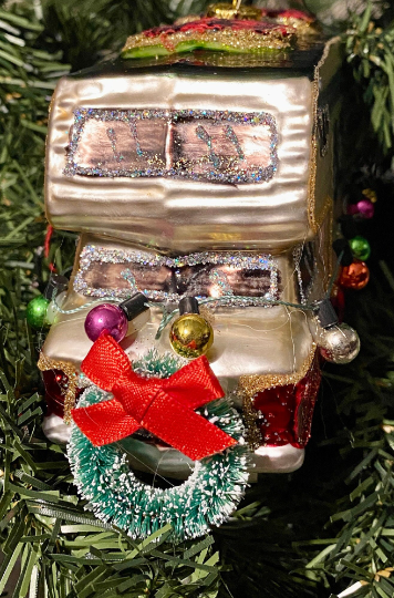 Motorhome Glass Christmas Ornament
