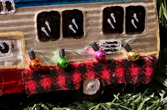 Motorhome Glass Christmas Ornament