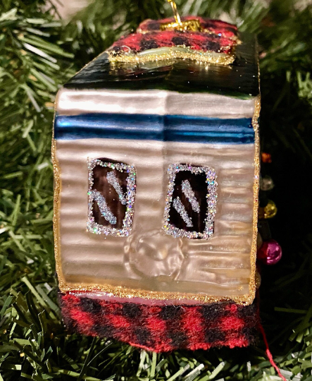 Motorhome Glass Christmas Ornament