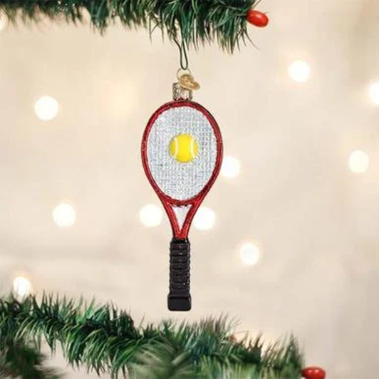 Tennis Racquet Glass Old World Christmas Ornament