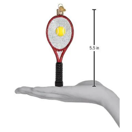 Tennis Racquet Glass Old World Christmas Ornament