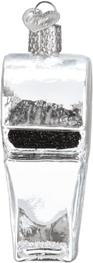 Coach's Whistle Blown Glass Hanging Tree Ornament by Old World Christmas