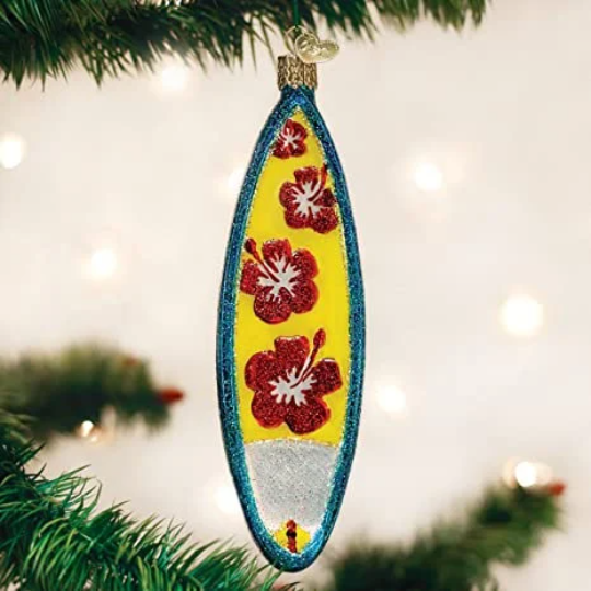 Surfboard Old World Christmas Ornament