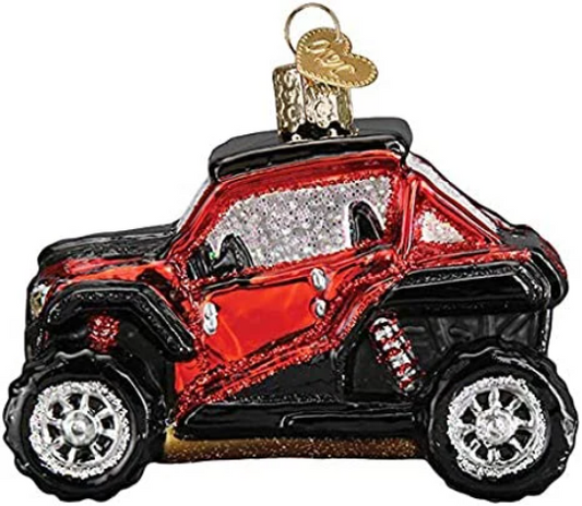 Side by Side Snowmobile Off Road Vehicle Old World Christmas Ornament