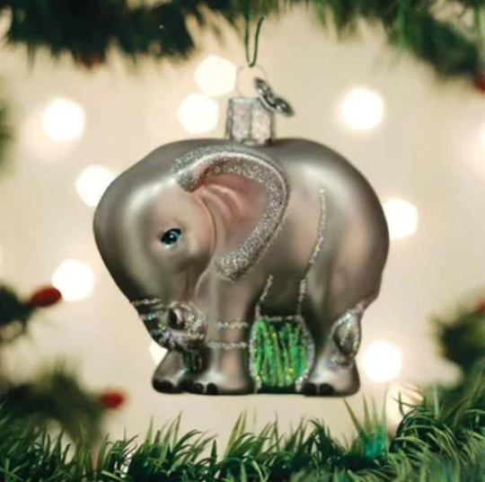 Baby Elephant Old World Christmas Ornament