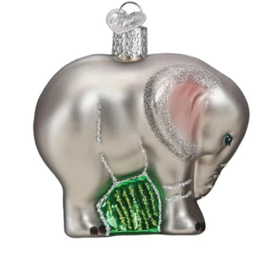 Baby Elephant Old World Christmas Ornament