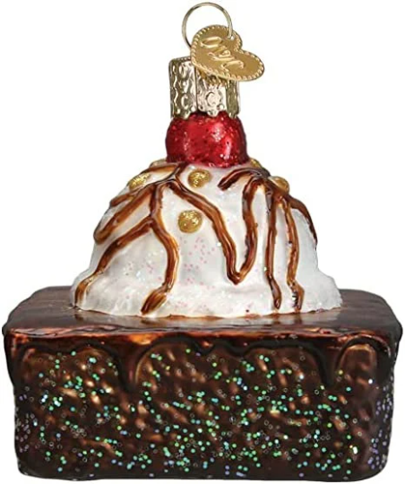 Brownie a la Mode - Blown Glass Tree Ornament by Old World Christmas