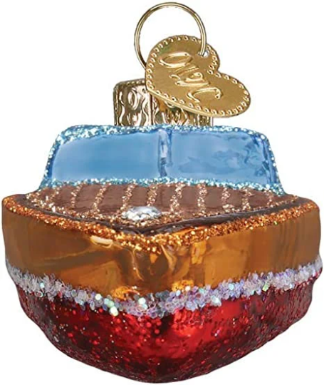 Classic Wood Boat Old World Christmas Ornament