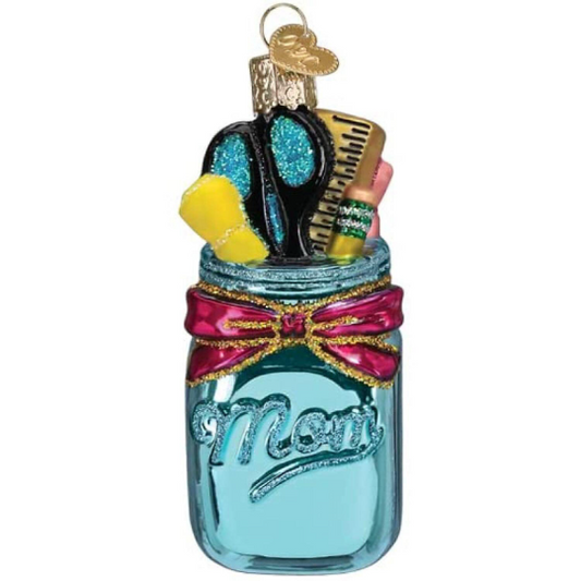 Homeschool Pencil Jar Old World Christmas Ornament