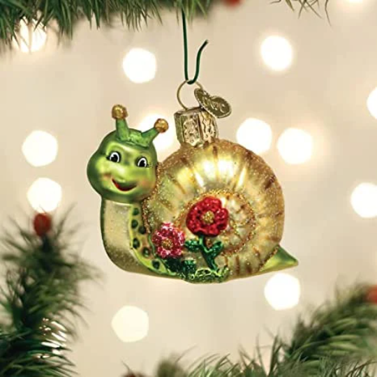 Smiley Snail Old World Christmas Ornament