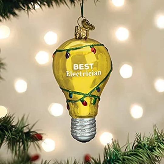 Electrician Lightbulb Old World Christmas Ornament