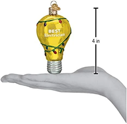 Electrician Lightbulb Old World Christmas Ornament