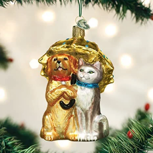 Raining Cats and Dogs Old World Christmas Ornament