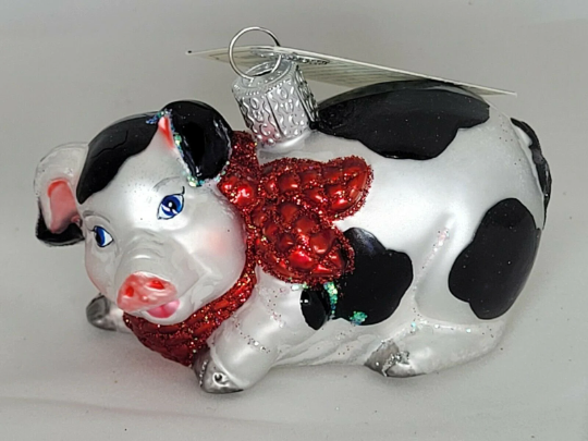 Country Piggy Old World Christmas Ornament