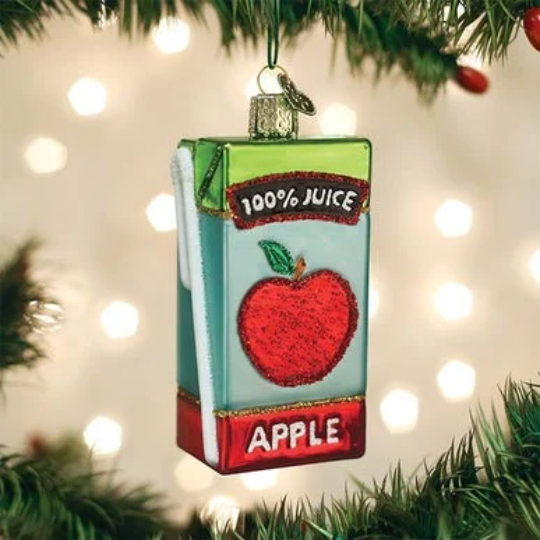 Apple Juice Box Old World Christmas Ornament