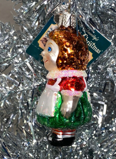 Mini Raggedy Ann Doll Blown Glass Tree Ornament by Old World Christmas