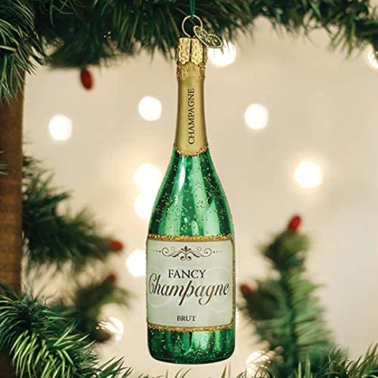 Champagne Bottle Old World Christmas Ornament