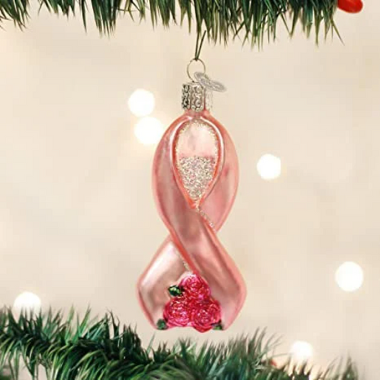 Pink Ribbon Old World Christmas Ornament