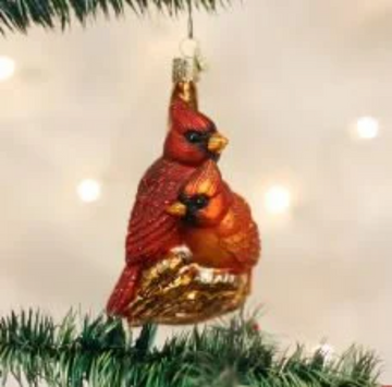 Pair Of Cardinals Old World Christmas Ornament