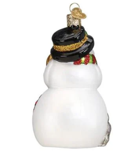 Snowman and Playful Pets Old World Christmas Ornament