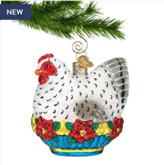 French Hen Old World Christmas Ornament