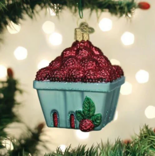 Basket Of Raspberries Old World Christmas Ornament