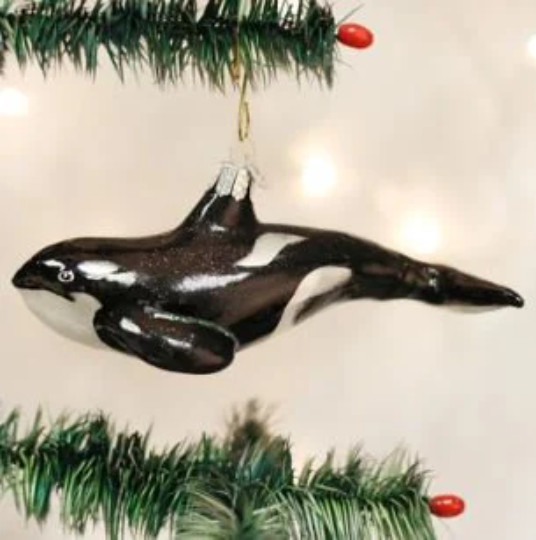 Orca Whale Old World Christmas Ornament